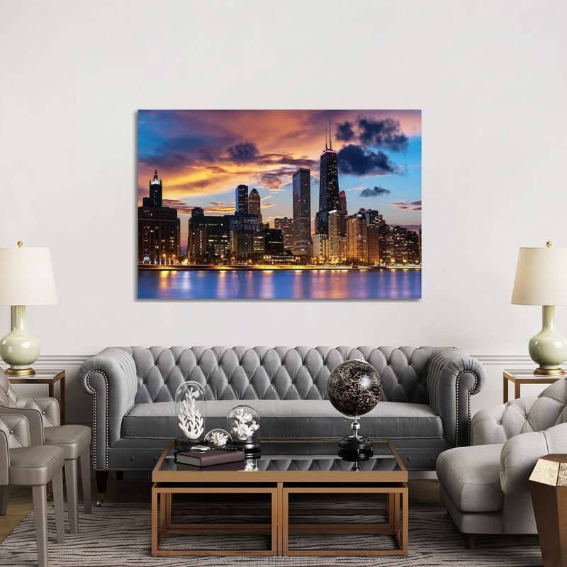 Chicago Skyline by Paul Rommer iCanvas, 40" H x 60" W x 1.5" D, Wrapped Canvas