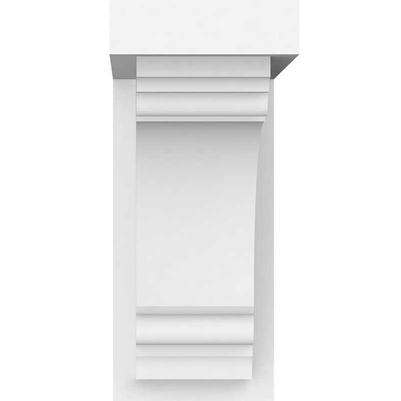 3 1/2"W x 8"D x 8"H Standard Warren Architectural Grade PVC Bracket, 8" H x 3.5" W x 8" D