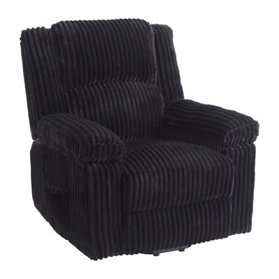 Fauteuil inclinable en velours côtelé, canapé inclinable manuel avec poignée, accoudoirs coussinés, rembourrage épais, poche latérale, capacité de 330 lb, fauteuil inclinable réglable pour le salon