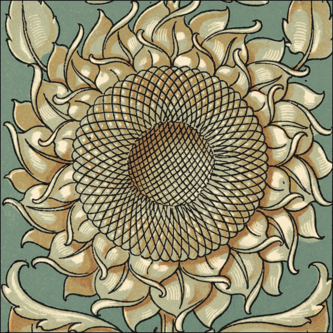 Leinwandbild Sunflower Woodblock I