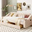 Lit de jour simple avec rangement pour port et accoudoirs beige-121020328