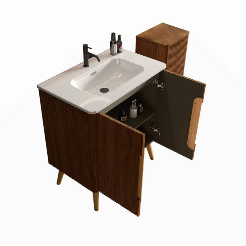 Meuble-lavabo rayé avec lavabo et armoire d'appoint 30 po Jasmane