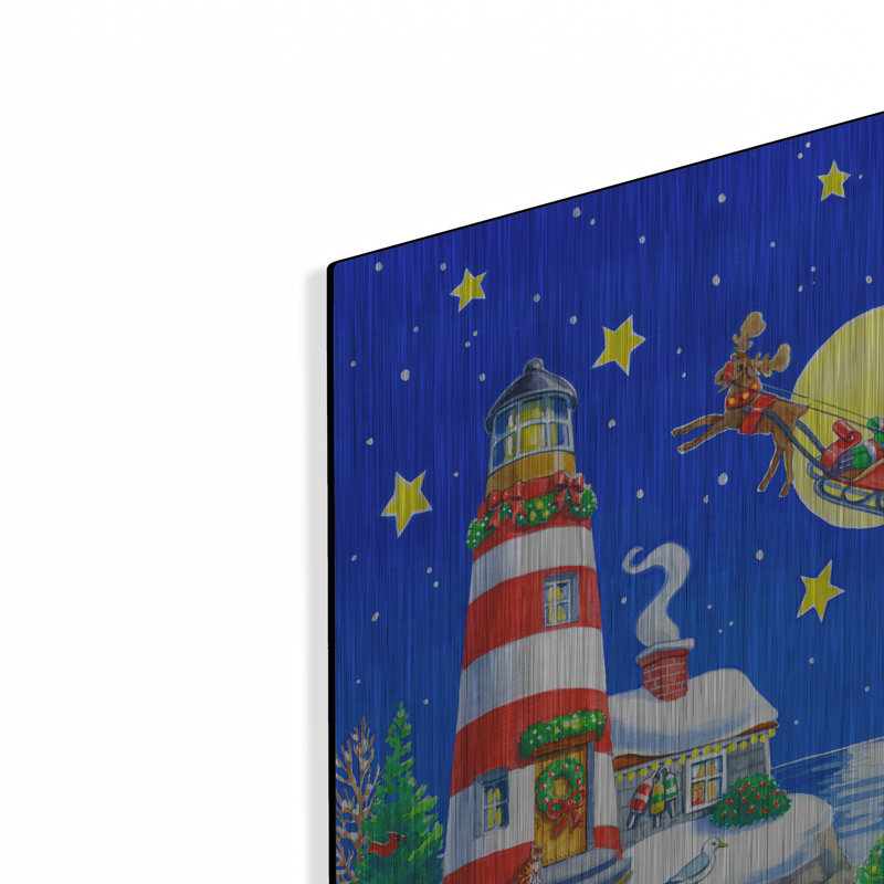  «Rayures de phare» par Geraldine Aikman, art mural en métal, 16 po x 24 po, H 24 po x l 16 po