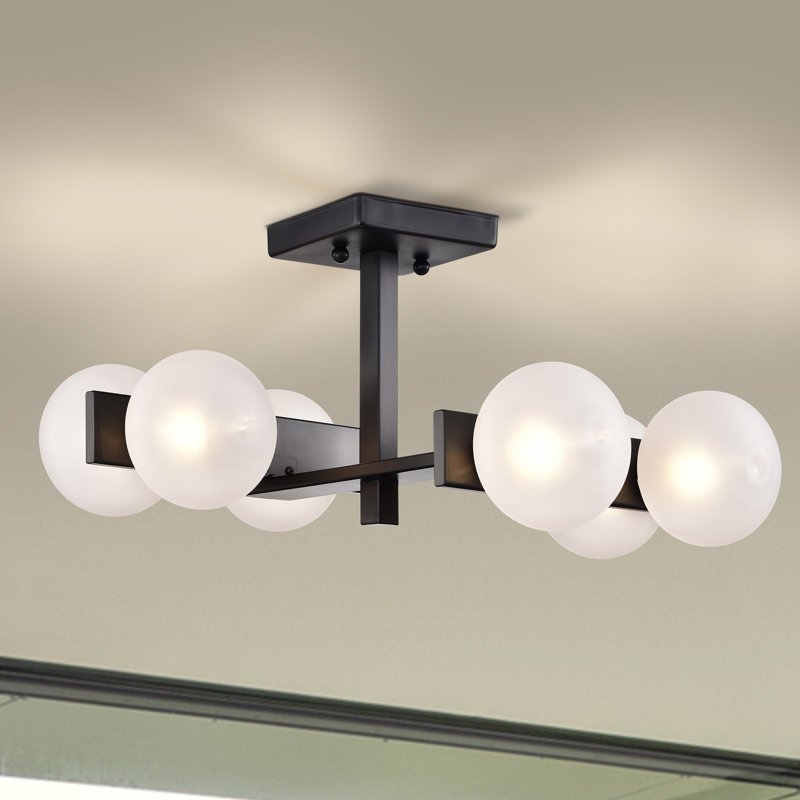 Plafonnier semi-encastré 6 lumières 15 po