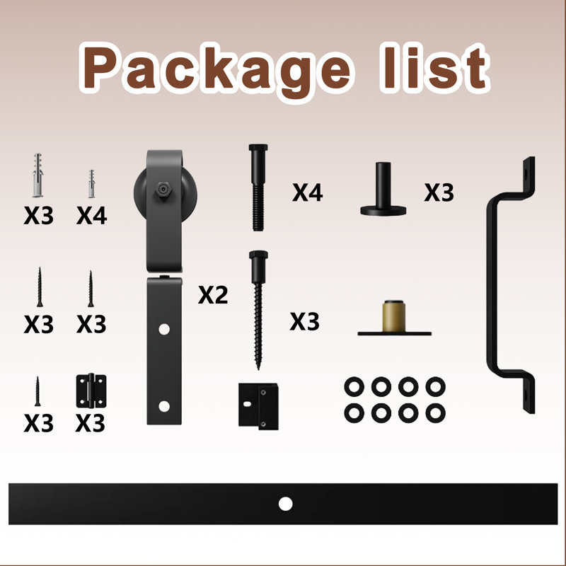 Glass and Solid Manufactured Wood Sliding Bi-Fold Barn Door with Installation Hardware Kit, 40" x 84"