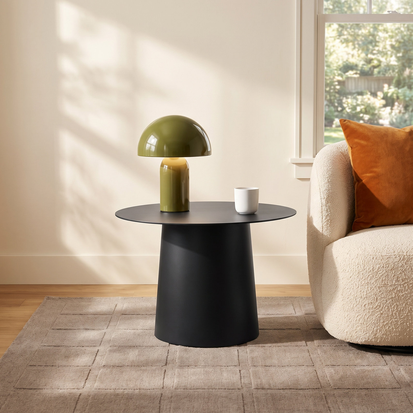 Circula End Table, Oblivion, 16" H x 24" W x 24" D