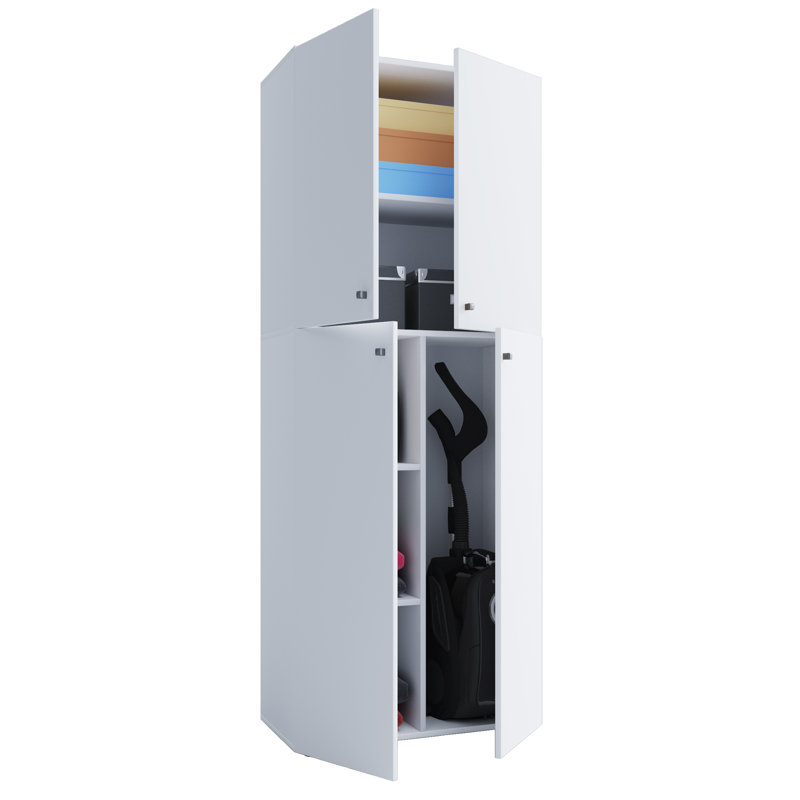 Hassett 4 -Door 6 -Shelf, White