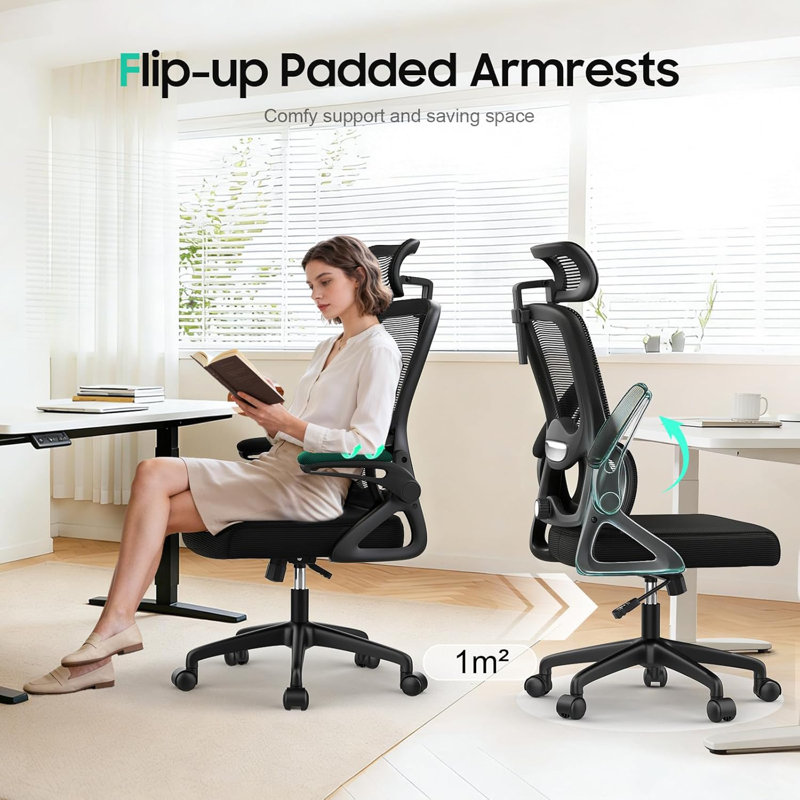 Foam Padding Office Chair, Black
