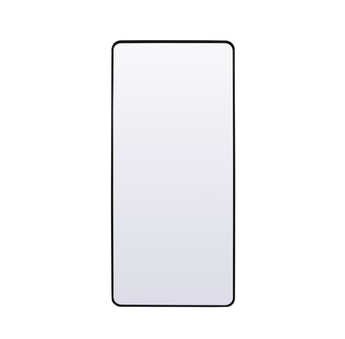 Sabine Metal Rounded Rectangle Wall Mirror, Black, 72" x 32"