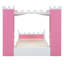 Lit en bois en forme de château avec tablette de rangement, lit plateforme simple Dreamy pour chambre d'enfant, cadre de lit-1193667631