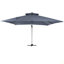 Parasol de terrasse 11 pi à double toit carré extérieur gris (sans base de parasol)-371414289