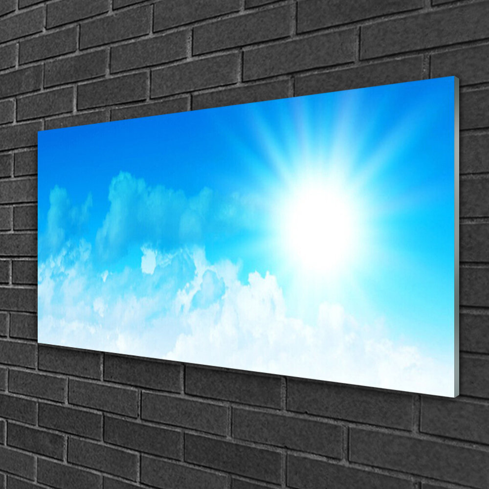 Glasbild Sonne-Himmel-Landschaft