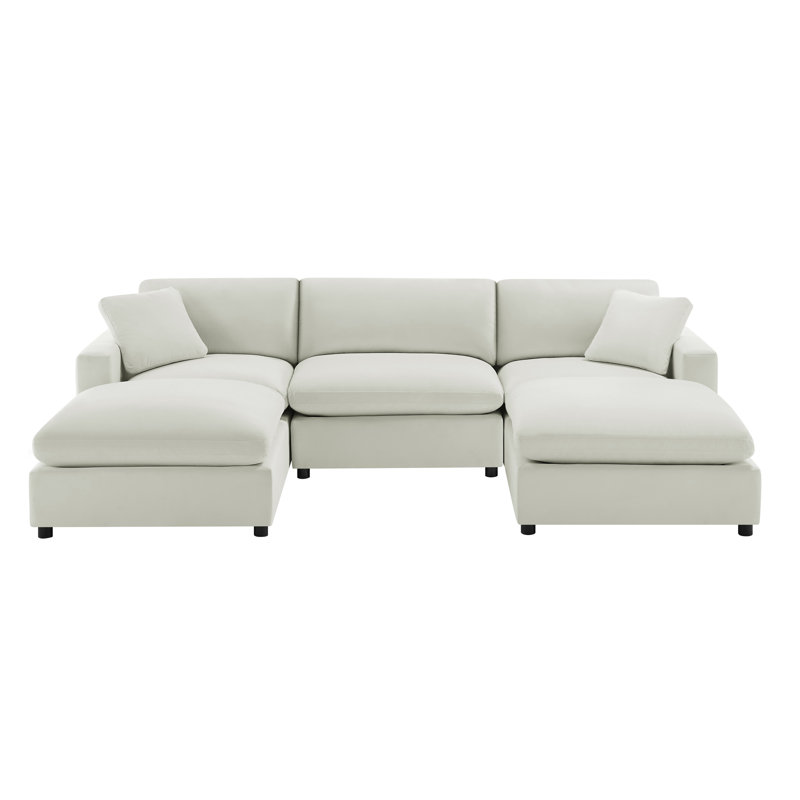 Vinessa 5-Piece Modular Sectional, Ivory Performance Polyester