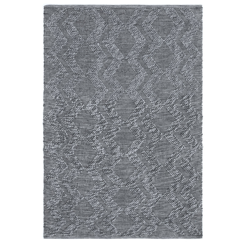 Tapis gris uni tissé à la main Linn, Rectangle 4 pi x 6 pi