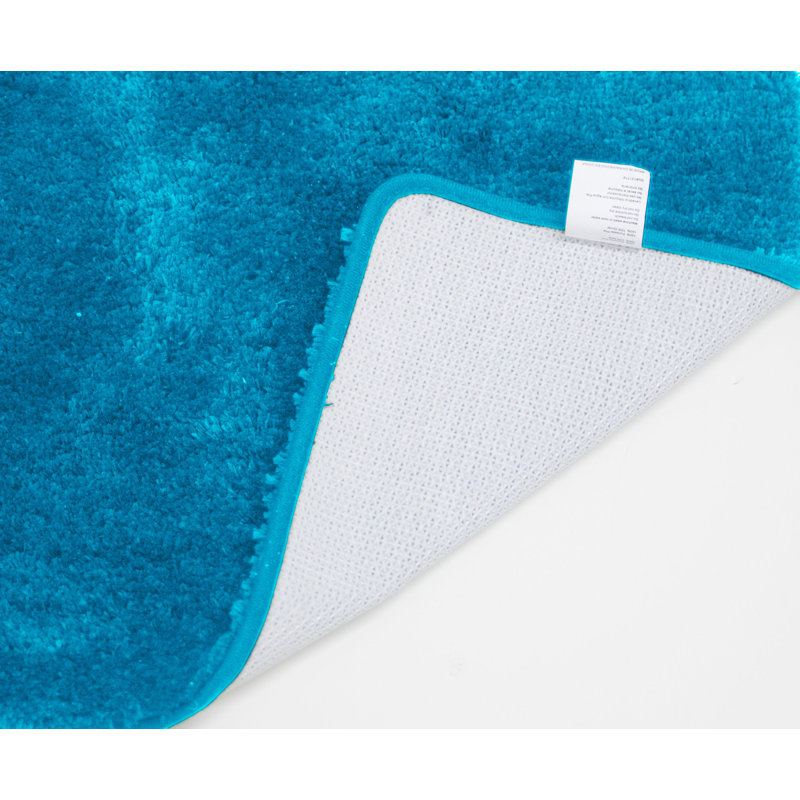 Eiliyah Microfiber Non-Slip Bath Mat, 18" W x 30" L, Turquoise