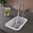 ALFI brand ABF1319UD-W White Small 13"x19" Rectangle Fireclay Undermount or Drop In Prep Sink w Grid-119893856