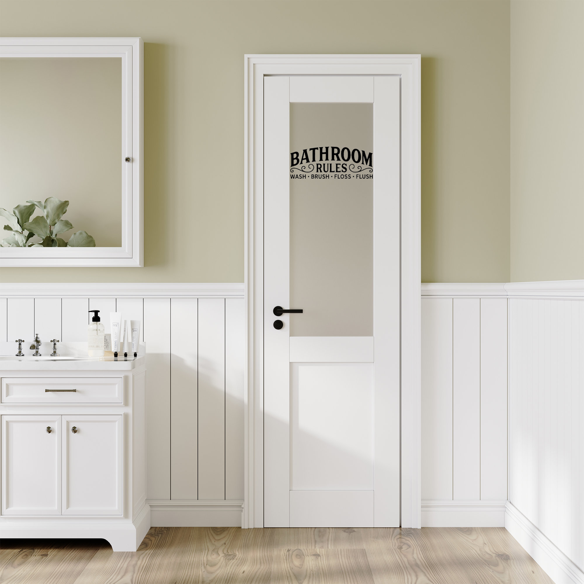 ARK DESIGN Bathroom Door Solid Manufactured Wood Prefinished Glass ...