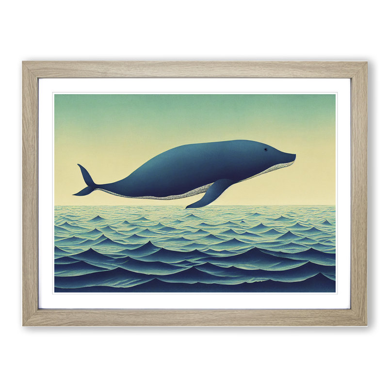Whale Art Vol.4 - Framed Print, 34cm H x 46cm W x 2cm D, Oak Framed
