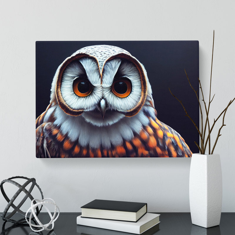 Face Of An Owl Vol.3 - Wrapped Canvas Painting, 35cm H x 50cm W x 3cm D