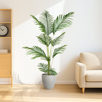 Pots de plantes ronds avec plateau en forme de palmier artificiel de type B et résine