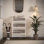 Armoire à chaussures flottante avec 3 tiroirs inclinables - Rangement de chaussures mural moderne pour jusqu'à 24 paires