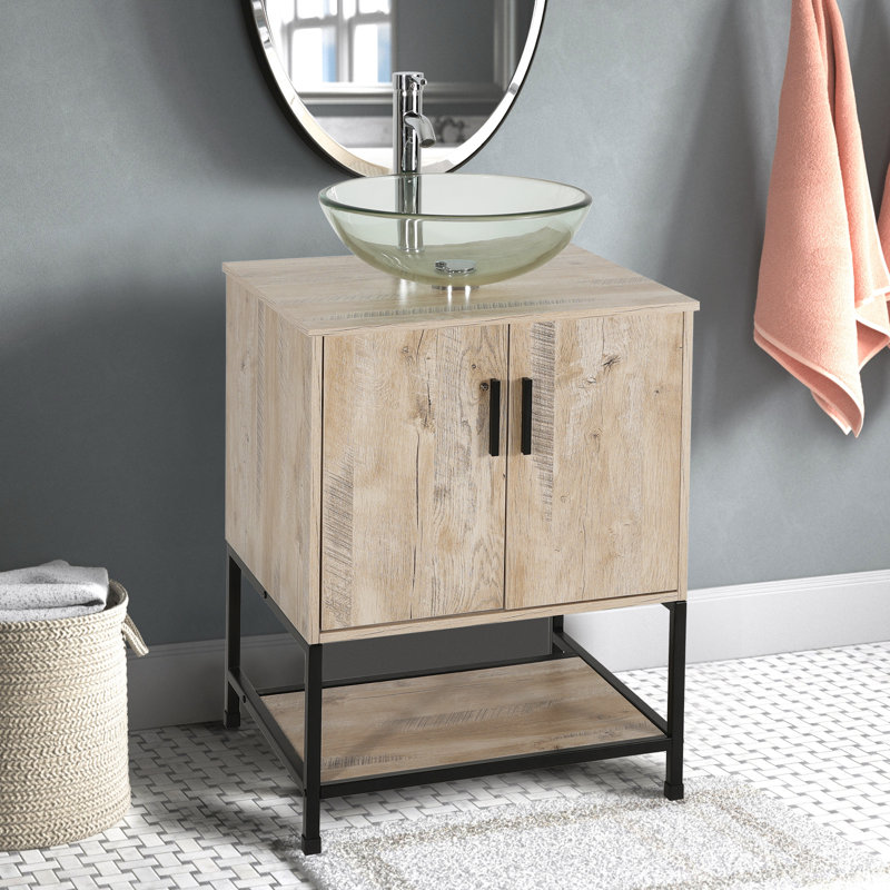 24" Single Bathroom Vanity Set, Oak