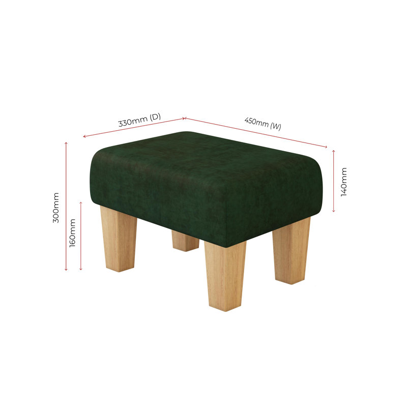 Autryville Wood Contemporary Leg, Natural, Velvet, Hunter Dark Green
