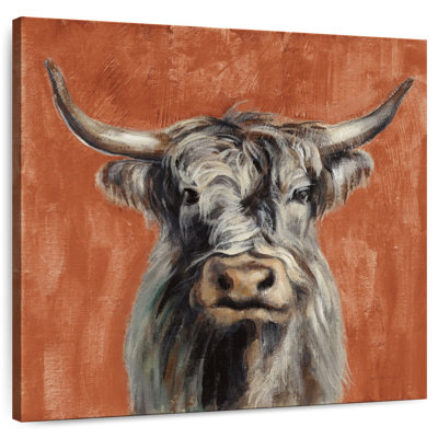 Brampt Highland Cow On Terracotta