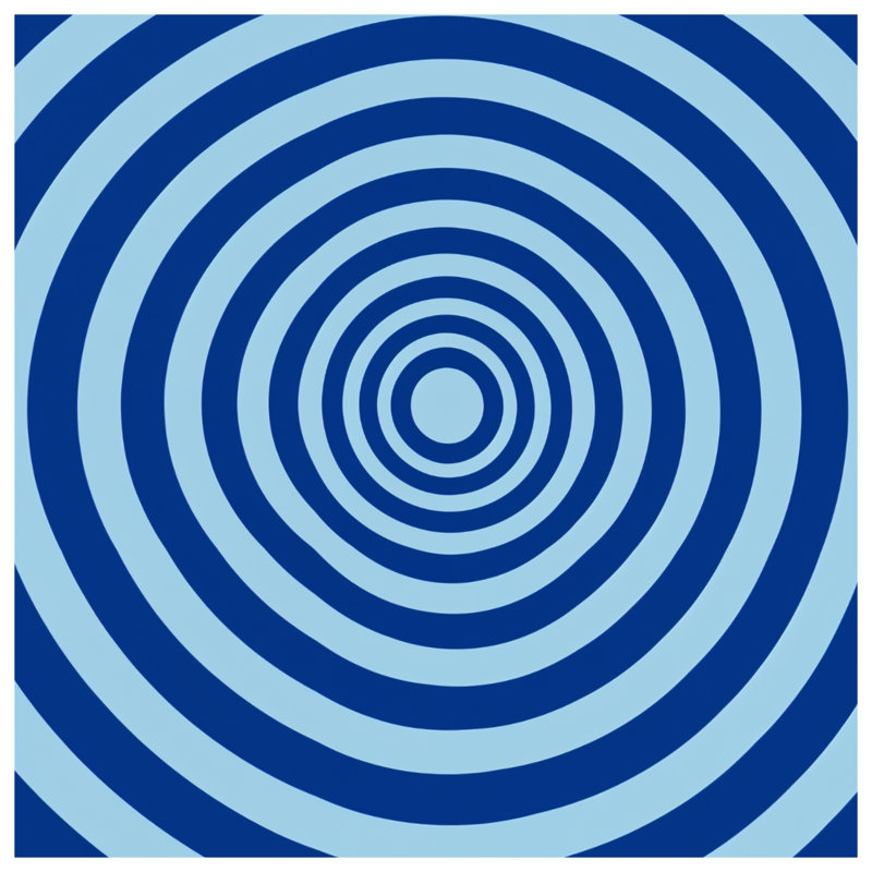 Housses de couette à cercles concentriques bleus, Queen
