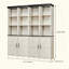 Armoire de rangement combinée 4-en-1, bibliothèque en panneau de fibres à densité moyenne à grain de bois 3D, casiers de présentation ouverts et armoires fermées avec tablette réglable, bibliothèque à combinaison libre pour le bureau d'étude de salon-1934829394