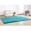 Tapis turquoise à poils longs touffeté à la main Huya-365126245