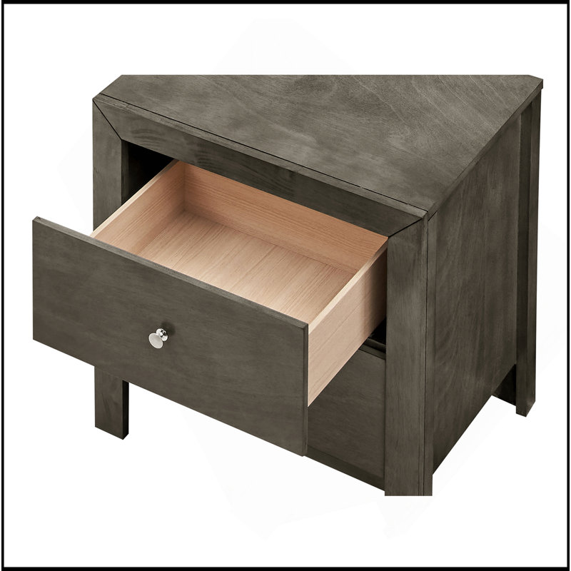 Chic Transitional Nightstand, Gray