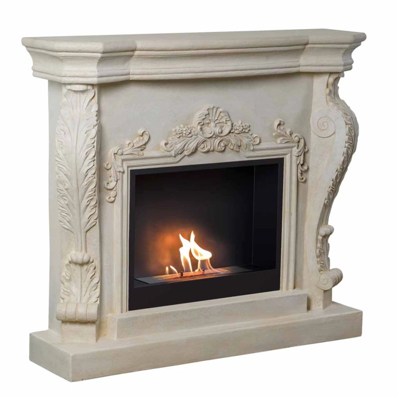 Astoria Grand 115.5cm W Stone Effect Bio-Ethanol Fireplace