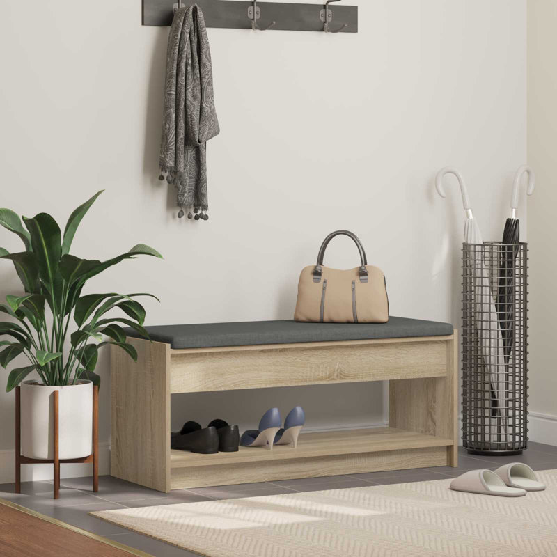 Storage Bench, Sonoma Oak, 45cm H x 103cm W x 38cm D