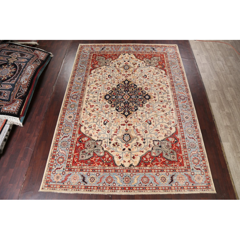Tapis végétal à teinture végétale Ziegler noué à la main 10 x 14