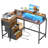 L Shaped Desk With Power Outlets & LED Lights, Computer Desk With Drawers & Shelves, Corner Desk Gaming Desk Home Office Desk, Oak-772646638-772646633