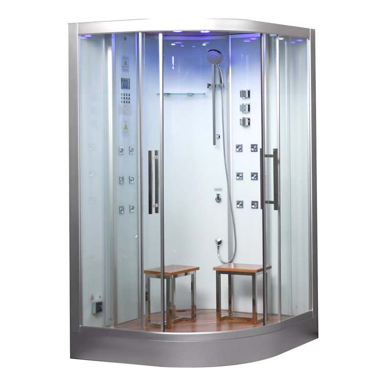 47'' W 89'' H Framed Round Double Slide Shower Enclosure