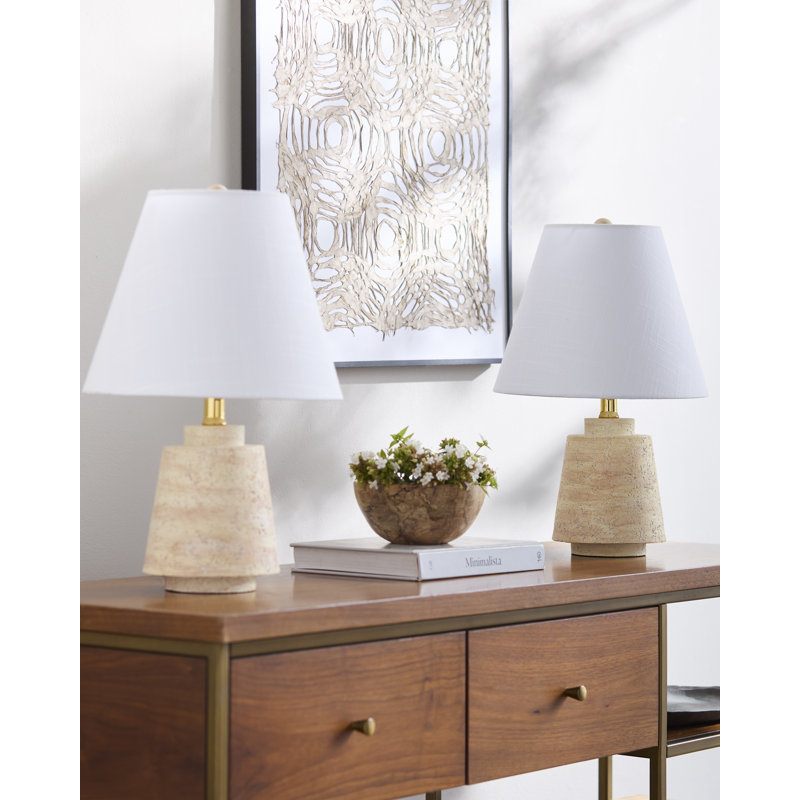 Ensemble de lampes de table Nasim Vasto, Crème, crème