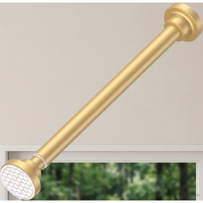 Gold Small Tension Rod, 18-27 Inch, 1" Diameter, No Drilling Anti-Slip Anti-Rust Short Curtain Rod