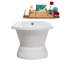 Baignoire de trempage autoportante 66 "avec plateau en bambou 66" Streamline-84363385