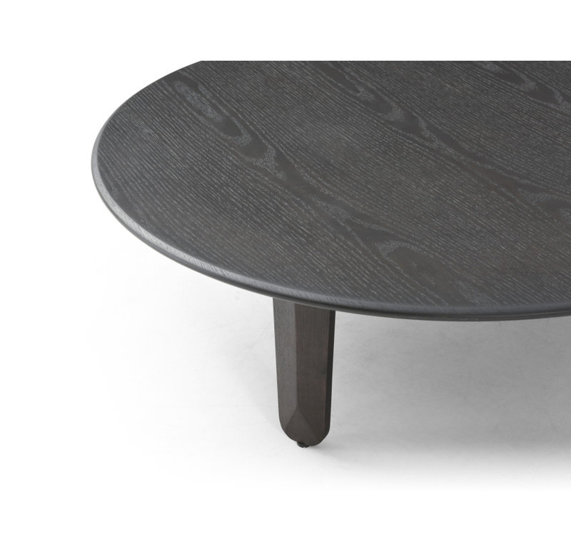 41" Black Solid Wood Round Coffee Table