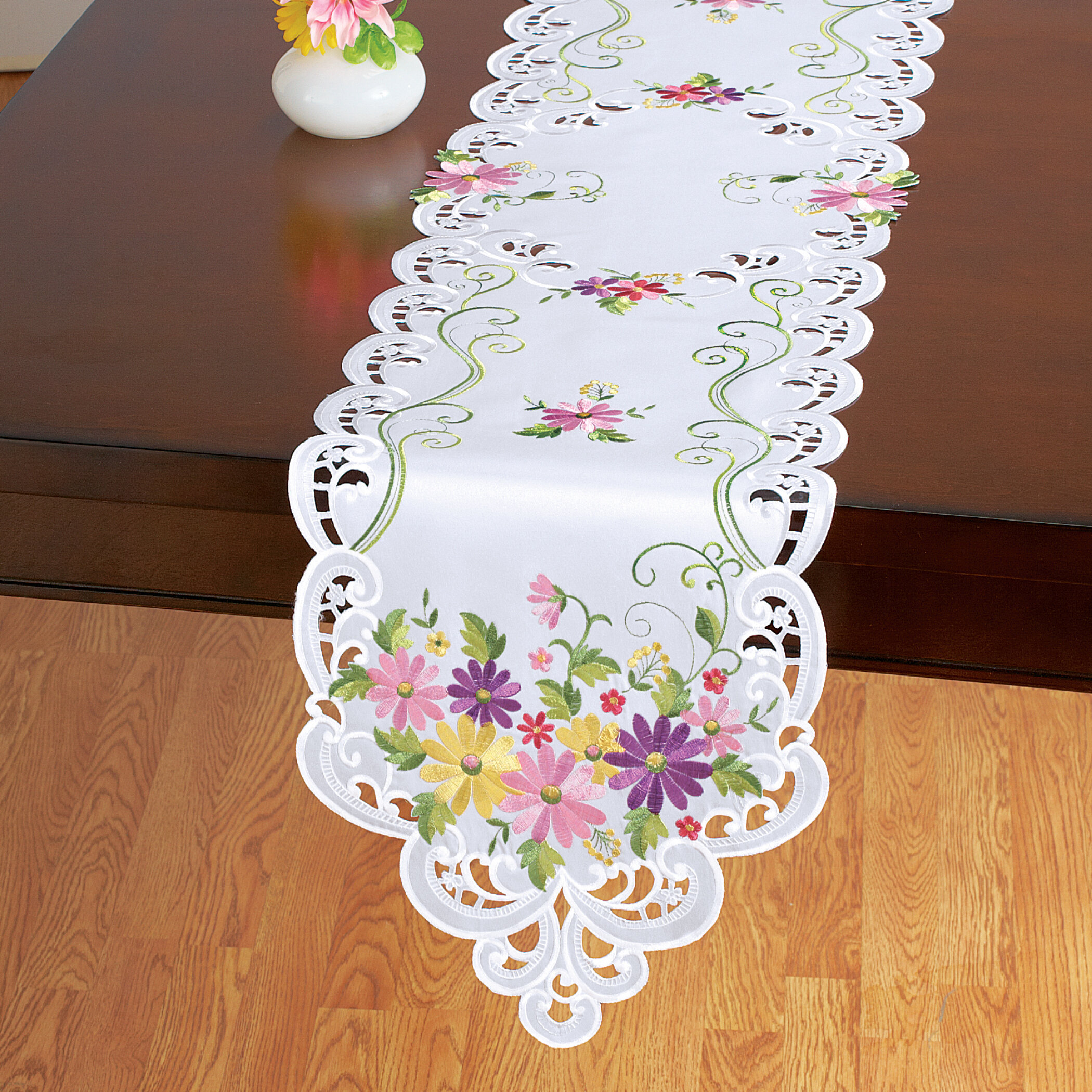 August Grove® Madie Floral Oval Table Runner & Reviews | Wayfair