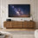 Meuble télé 71 po avec 2 tiroirs et armoire de rangement Mid-Century