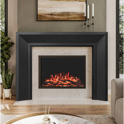 Dimensions du cadre de cheminée en bois Modern Ember Everly 80 po x 54 po - ouverture intérieure 56 po x 42 po