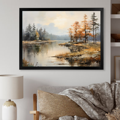 «Lakeside Fall Foliage Serenity II - Lake River», art mural