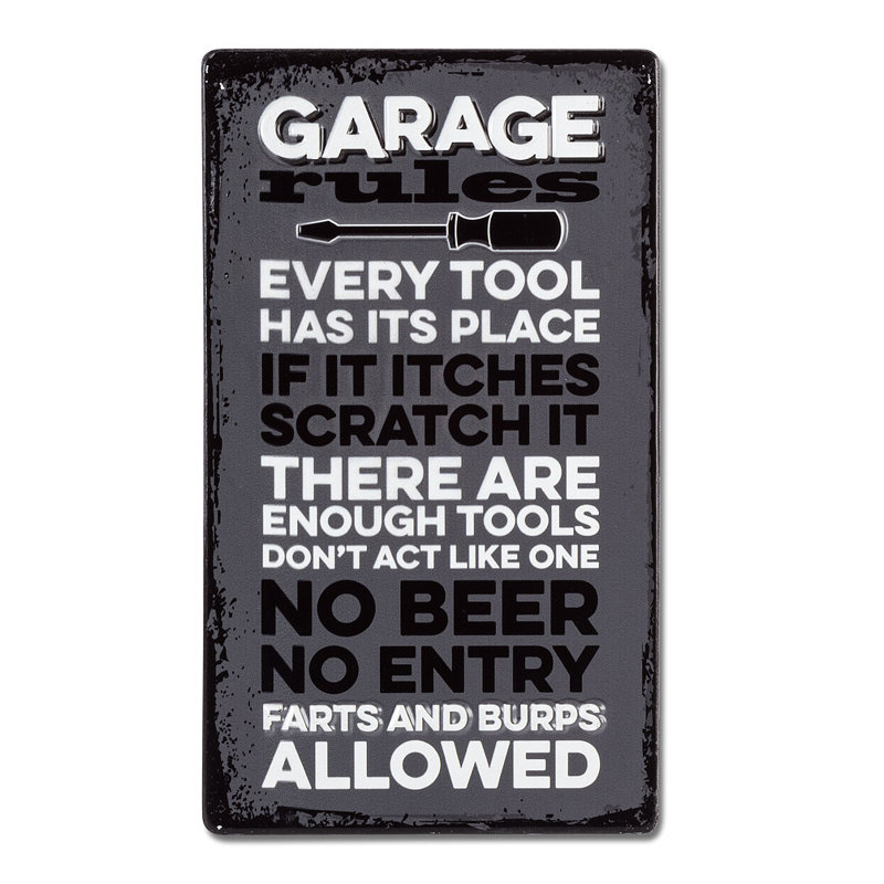 Enseigne murale Damimar Garage Rules