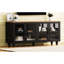 Buffet 70 po compatible avec téléviseur, noyer noir et foncé, espace de rangement réglable pour écrans, tablettes, design élégant