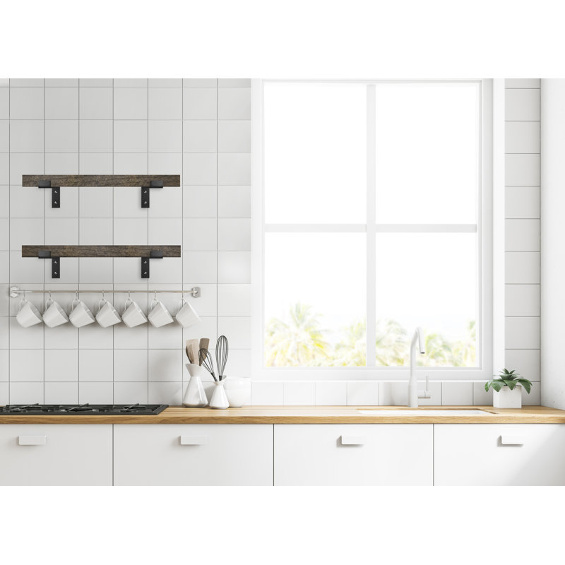 Tablette 2 pièces Christyne, 2" H x 66" W x 7" D, Carbon Gray
