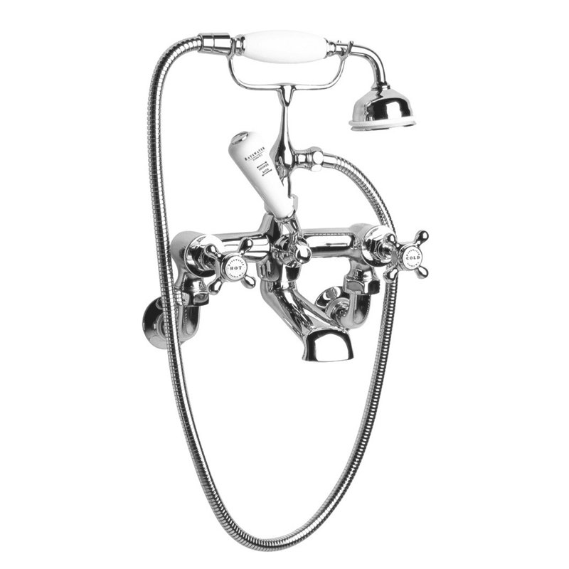 3 Handle Wall Bath Shower Mixer Bath Filler with Diverter