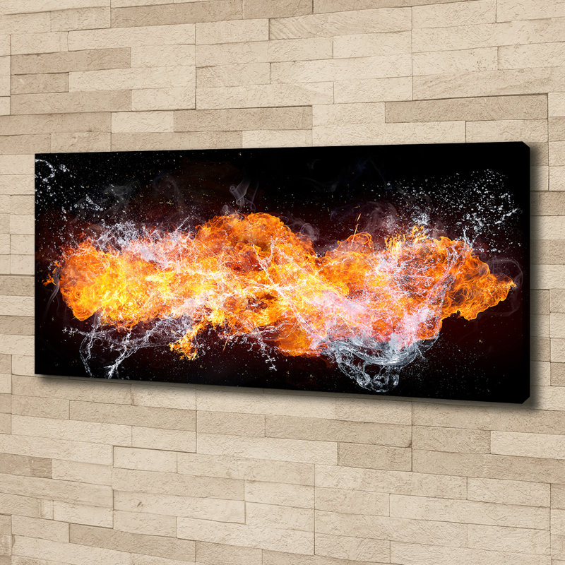 Fire Versus Water - No Frame Print on Canvas